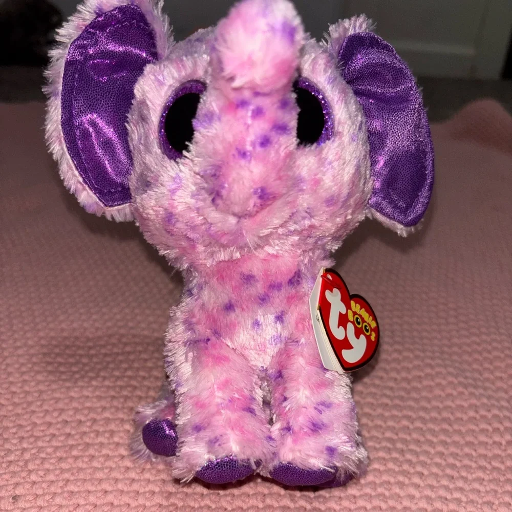 Ty Beanie Boos Eva Pink Elephant Plush